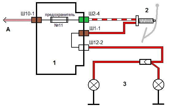2107 схема и цвета проводов стоп сигналов