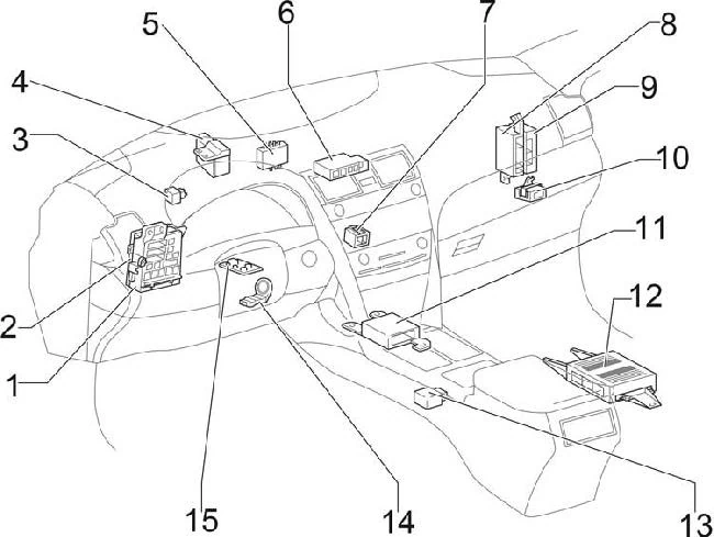 toyota camry acv40 схема предохранителей под капотом, hood fuse block circuit