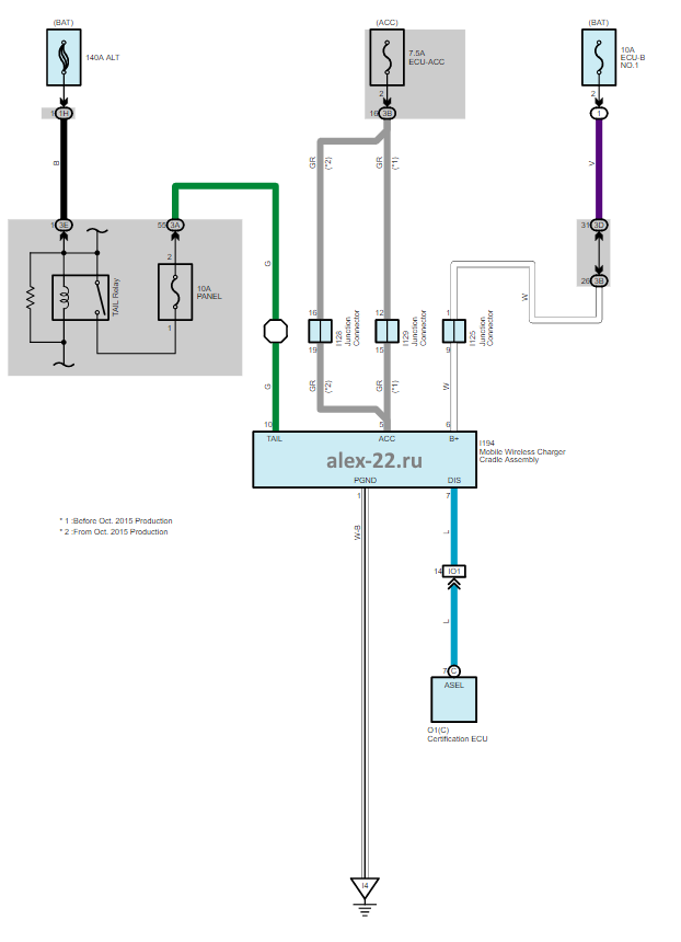 toyota camry XV50, ACV51, ASV51, ASV50, AVV50, GSV50, 2AR-FE, 1AZ-FE, 6AR-FSE, схема беспроводной зарядки телефона, wireless charger circuit