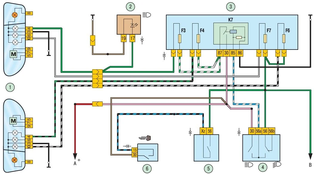 lada priora схема фар